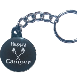 Schlüsselanhänger 25 mm Gliederkette u Ring Camping Camper WOMO