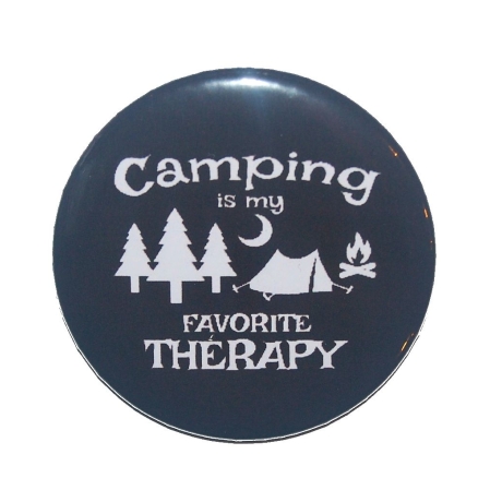 Button 50 mm mit Anstecknadel Spruch Camping Wald Wohnmobil