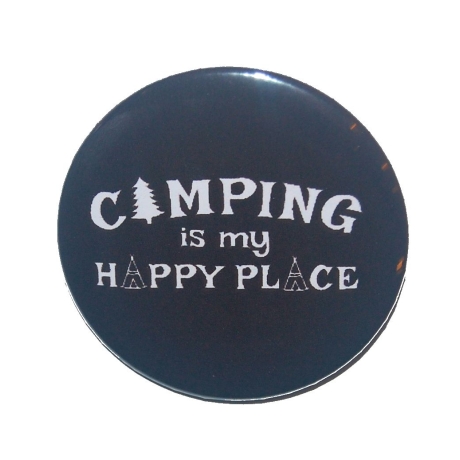 Button 50 mm mit Anstecknadel Spruch Camping Wald Wohnmobil