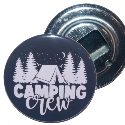 Flaschenöffner 59 mm Metall Spruch Camping Crew Wohnmobil