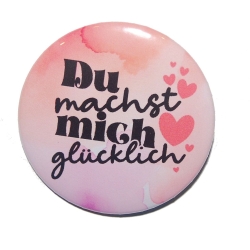 Liebesspruch Button 50 mm mit Anstecknadel Liebe Freundschaft