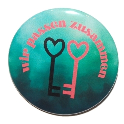 Liebesspruch Button 50 mm mit Anstecknadel Liebe Freundschaft