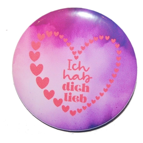 Liebesspruch Taschenspiegel 59 mm Metall Liebe 