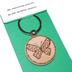 Schmetterling Schlüsselanhänger Brandmalerei Natur 