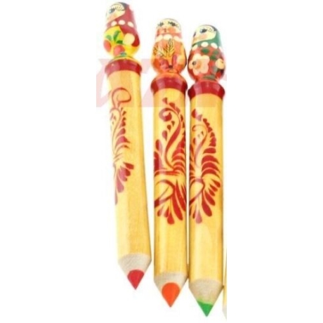 Set Buntstifte-Bleistifte-Kugelschreiber Matroschka-Serie