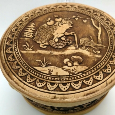 Handgearbeitete Birkenrinden-Dose mit Deckel, neu