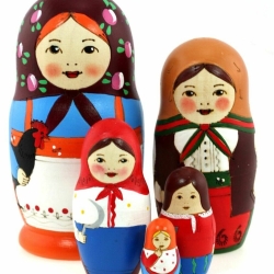 5-er Matroschka Tracht, 15 cm, # DZ 419
