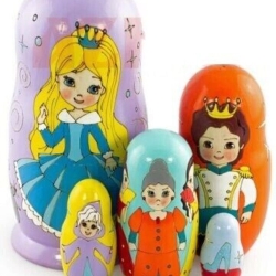 5-er Matroschka Märchen Aschenputtel, 15 cm, # DZ 431