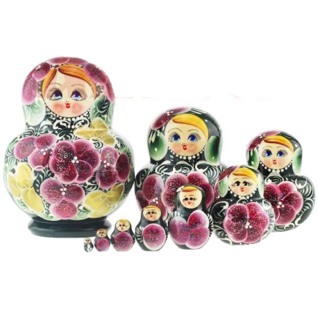 10-er Matroschka bunt, 14 cm, # DZ 451