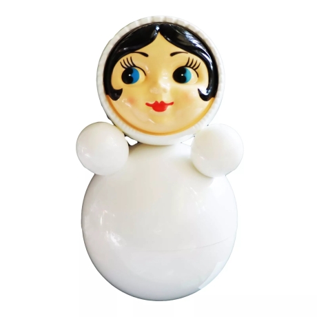 Stehaufpuppe Newaljaschka m. Glöckchen, weiss, dz 58