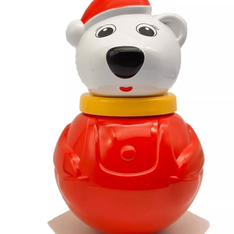 Stehaufpuppe Eisbär m. Glöckchen, bunt, dz 62, neu