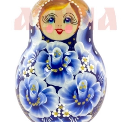 Stehaufpuppe Holz Blumen mit Glöckchen, 10 cm, bunt