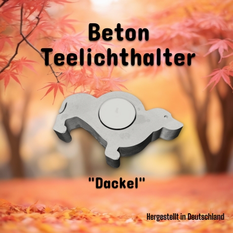 Teelichthalter Dackel aus Beton | Handgefertigte Hundedeko