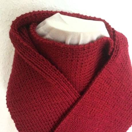 Herrenschal Strickschal in ROT handgestrickt von Hobbyhaus