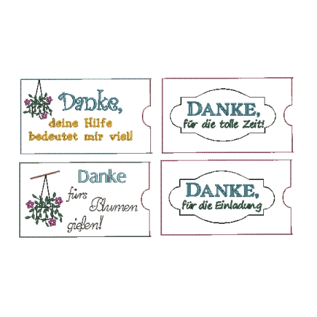Stickdatei Schokohülle SET DANKE sagen 8 Motive