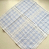 Mitteldecke♥hellblau-Caro♥mit Spitzenborte♥von Hobbyhaus