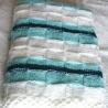 Kuscheldecke Plaid handgestrickt mit Streifen von Hobbyhaus