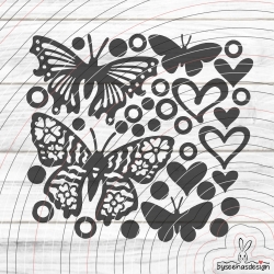 Deko Schmetterlinge 1 Plotterdatei SVG DXF