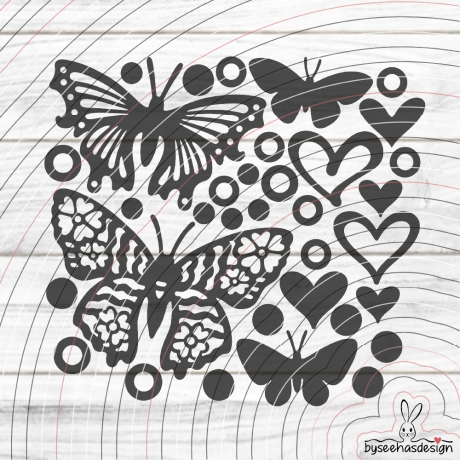 Deko Schmetterlinge 1 Plotterdatei SVG DXF