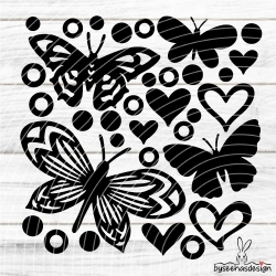 Deko Schmetterlinge 2 Plotterdatei SVG DXF