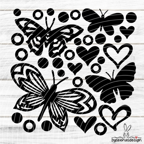 Deko Schmetterlinge 2 Plotterdatei SVG DXF