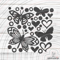 Deko Schmetterlinge 2 Plotterdatei SVG DXF