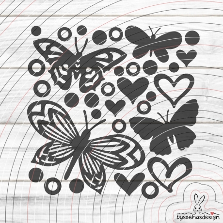 Deko Schmetterlinge 2 Plotterdatei SVG DXF
