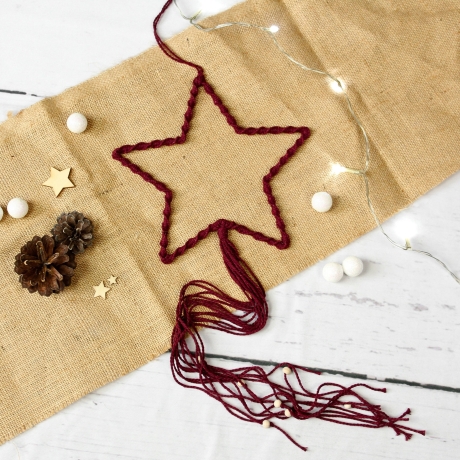 Makramee Stern Weihnachten | Boho Weihnachtsdeko zum Hängen
