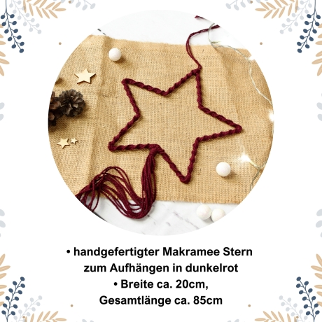 Makramee Stern Weihnachten | Boho Weihnachtsdeko zum Hängen