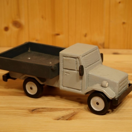 Deko-Lastwagen aus Holz, grau/anthrazit