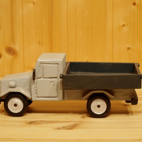 Deko-Lastwagen aus Holz, grau/anthrazit