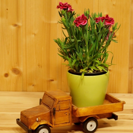 Deko-Lastwagen aus Holz, kastanie