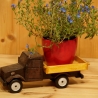 Deko-Lastwagen aus Holz, dunkelbraun/eiche