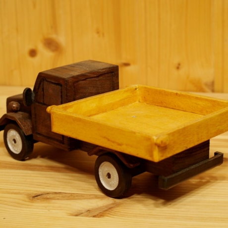 Deko-Lastwagen aus Holz, dunkelbraun/eiche
