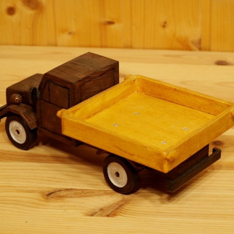 Deko-Lastwagen aus Holz, dunkelbraun/eiche