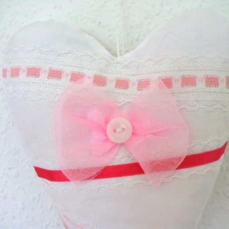 Deko-Herz♥WEISS-ROSA♥Shabby-chic-Style♥von Hobbyhaus