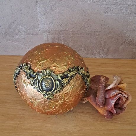 Kugel Dekokugel Weihnachtsdeko gold Unikat Deko neu