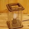 Tischlampe aus Holz, elektrisch, Laterne, kastanie, braun