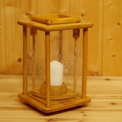 Dekolampe, Laterne, eiche, graviert mit Hirsch + Eichenblatt Dekolampe, Laterne, eiche, graviert mit Hirsch + Eichenblatt