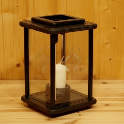 Dekolampe, Laterne, Holz, schwarz, graviert mit Kelten-Kreuz Dekolampe, Laterne, Holz, schwarz, graviert mit Kelten-Kreuz