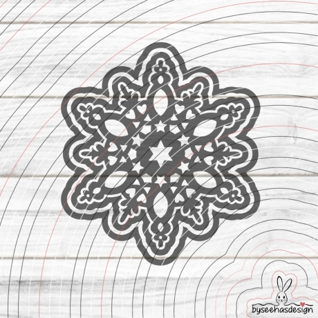 Deko Stern mit Rahmen Plotterdatei SVG DXF 
