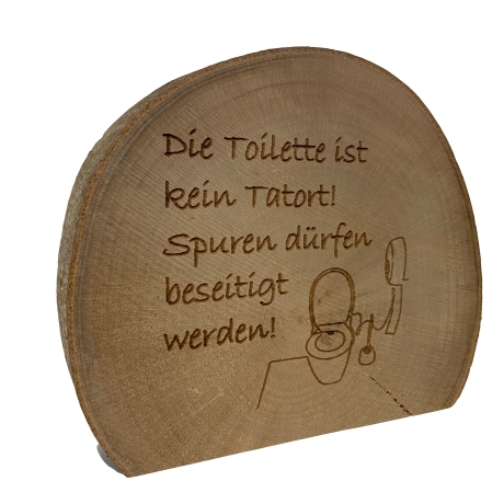 Toilette Holzscheibe - Spruch - Lustig - ZuHause - Holzdeko Klo