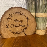 Merry Christmas Holzscheibe - Spruch - Weihnachten- Holzdeko