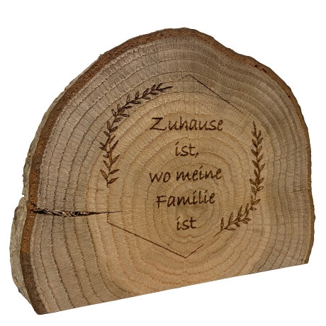 Zuhause ist Familie Holzscheibe - Spruch - ZuHause - Holzdeko