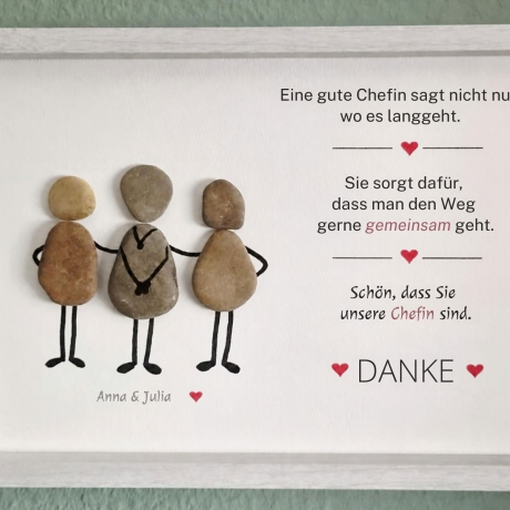 Steinbild für Chef oder Chefin – persönliches Geschenk vom Team