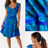 Blaues Boho-Kleid mit Batik-Design