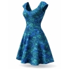 Blaues Boho-Kleid mit Batik-Design