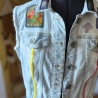 Handmade Jeansweste Gr.S Upcycling Fairy Festival Rave Psy Look 