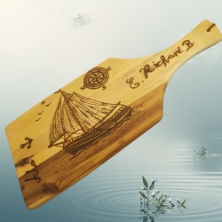 Plattbodenschiff mit Individualsierung (Name z.B.) und Windrose