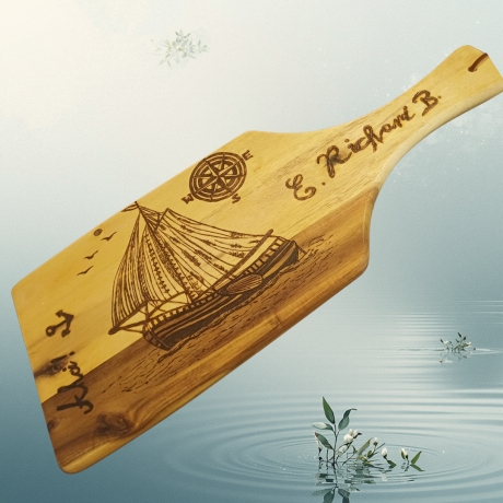 Plattbodenschiff mit Individualsierung (Name z.B.) und Windrose